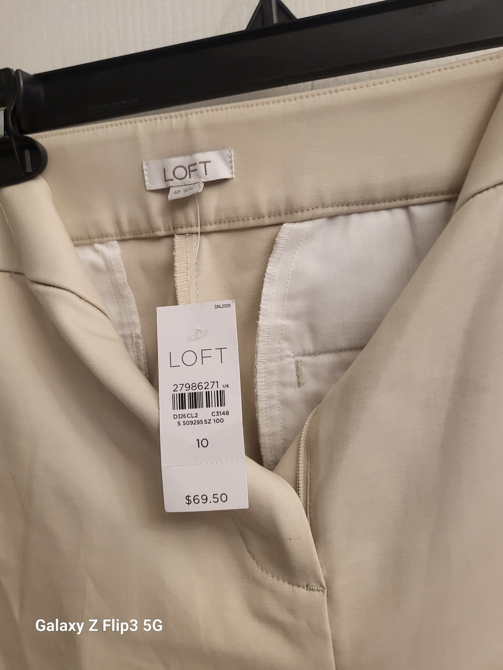 LOFT Wide-Leg Cropped Pants in Light Beige NWT Size 10 - Picture 7 of 7